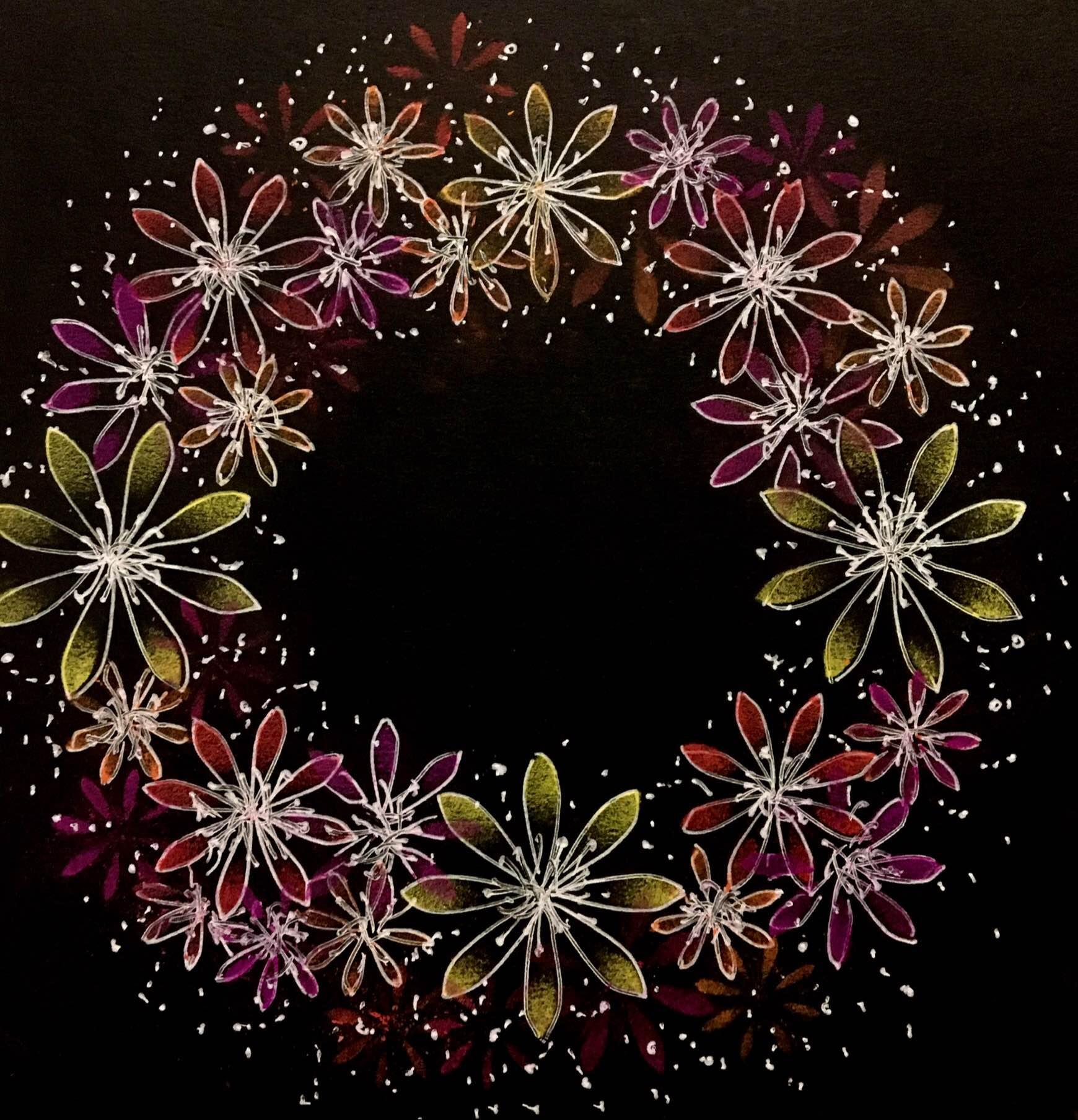 ［オンライン］黒に描くパステルのお花〈ノワール・アート〉