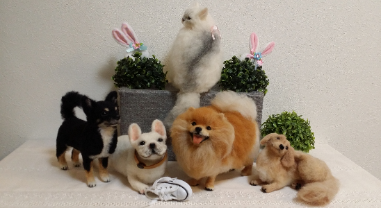 2019年１月～　中山みどり認定講師による羊毛愛犬愛猫作り 鎌倉彫会館