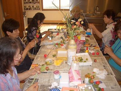 アートフラワー（手染め）教室 はぁもにぃ倉敷、花工房岡山、　牟佐公民館、井笠職人館（笠岡）