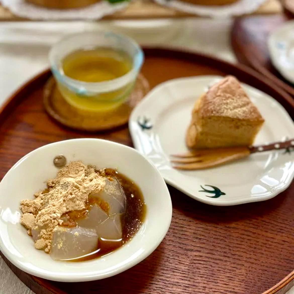 ノングルテン　きな粉ケーキとわらび餅