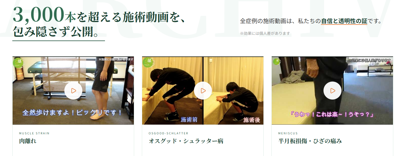 3症例の動画を紹介する画像