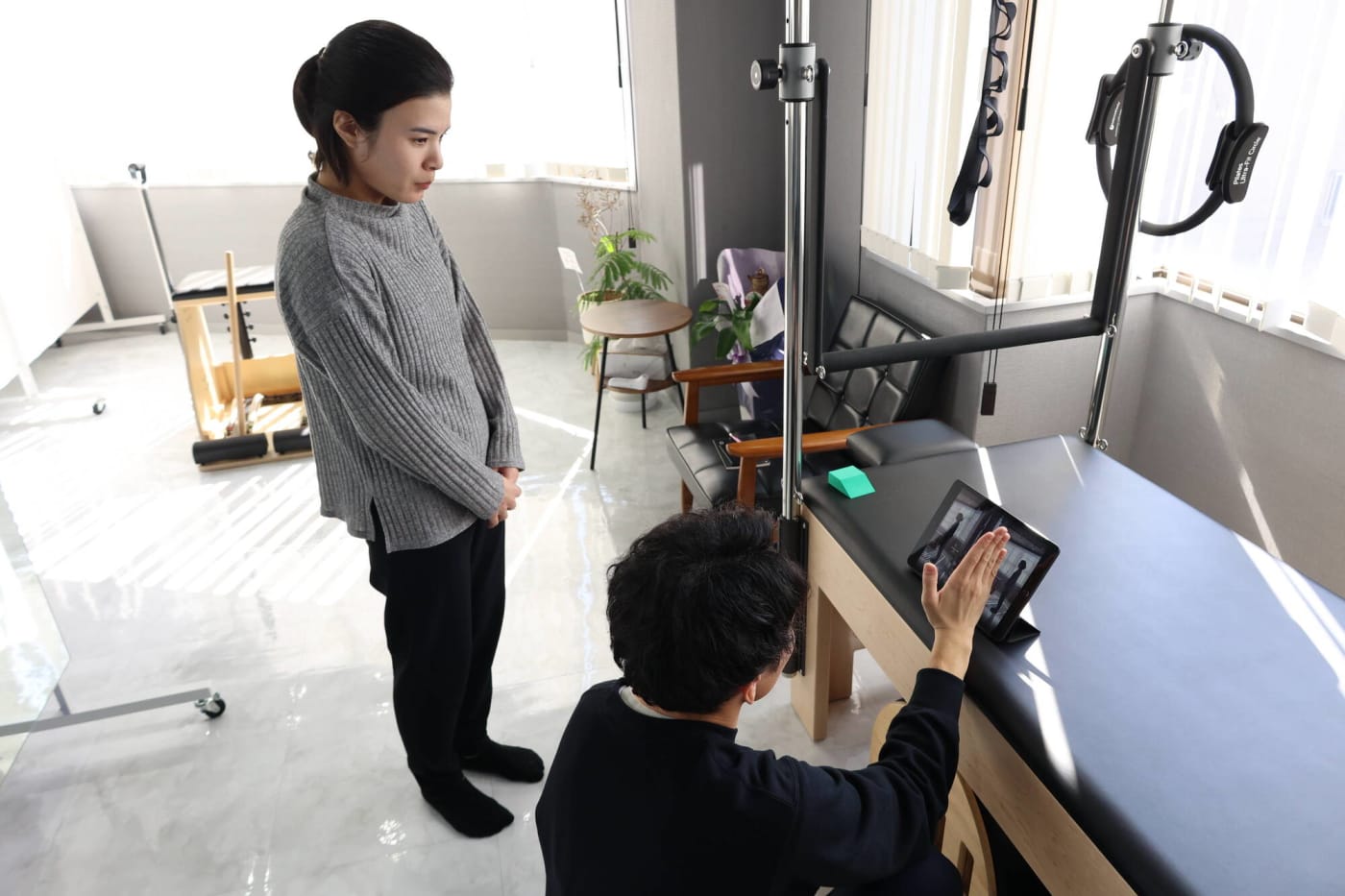 ピラティススタジオDEP埼玉店でのレッスン後にチェック