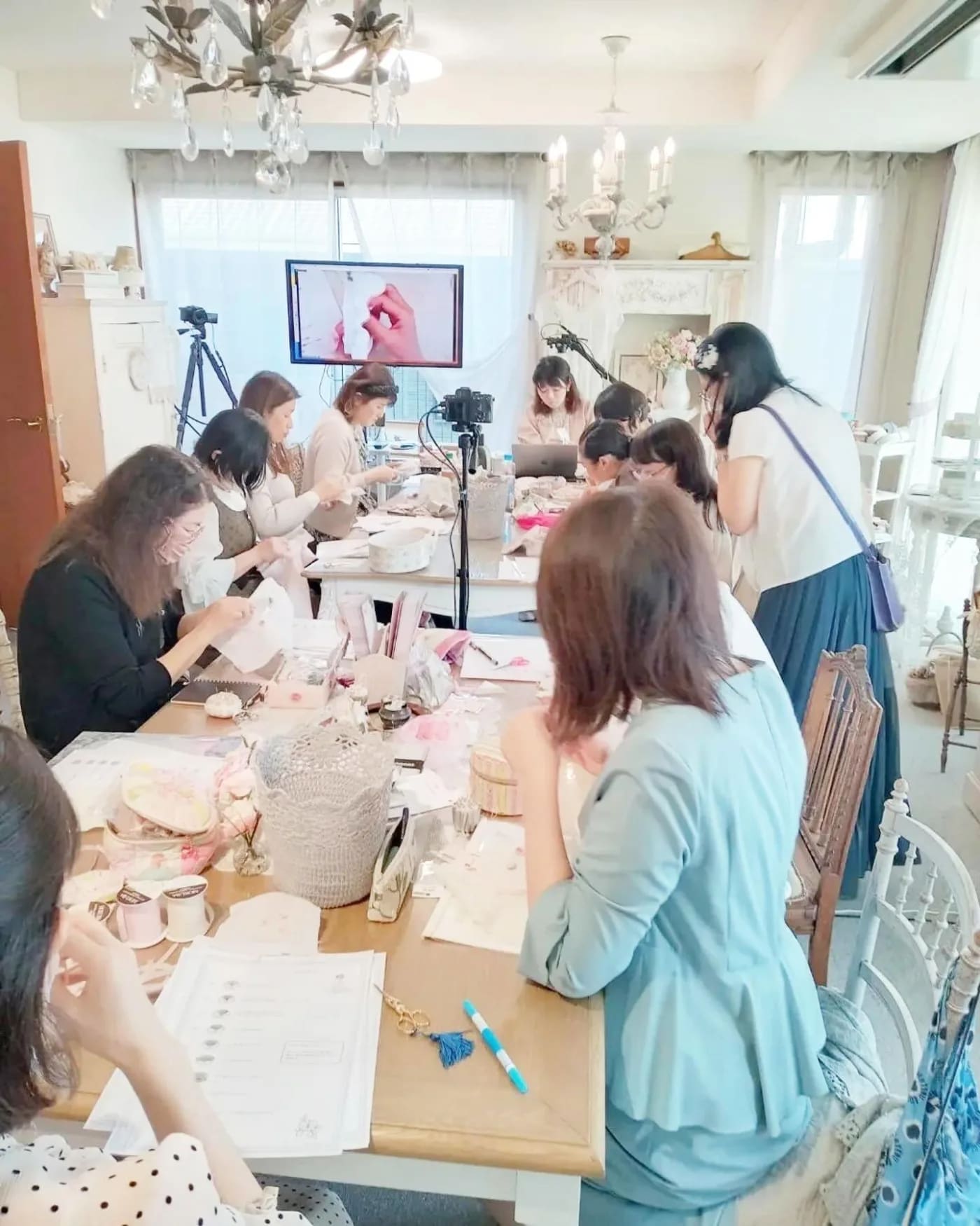 日本リボン刺しゅう協会（JRE）マスターコースの様子