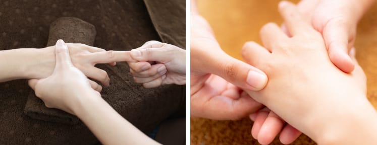 ハンドマッサージをしている画像