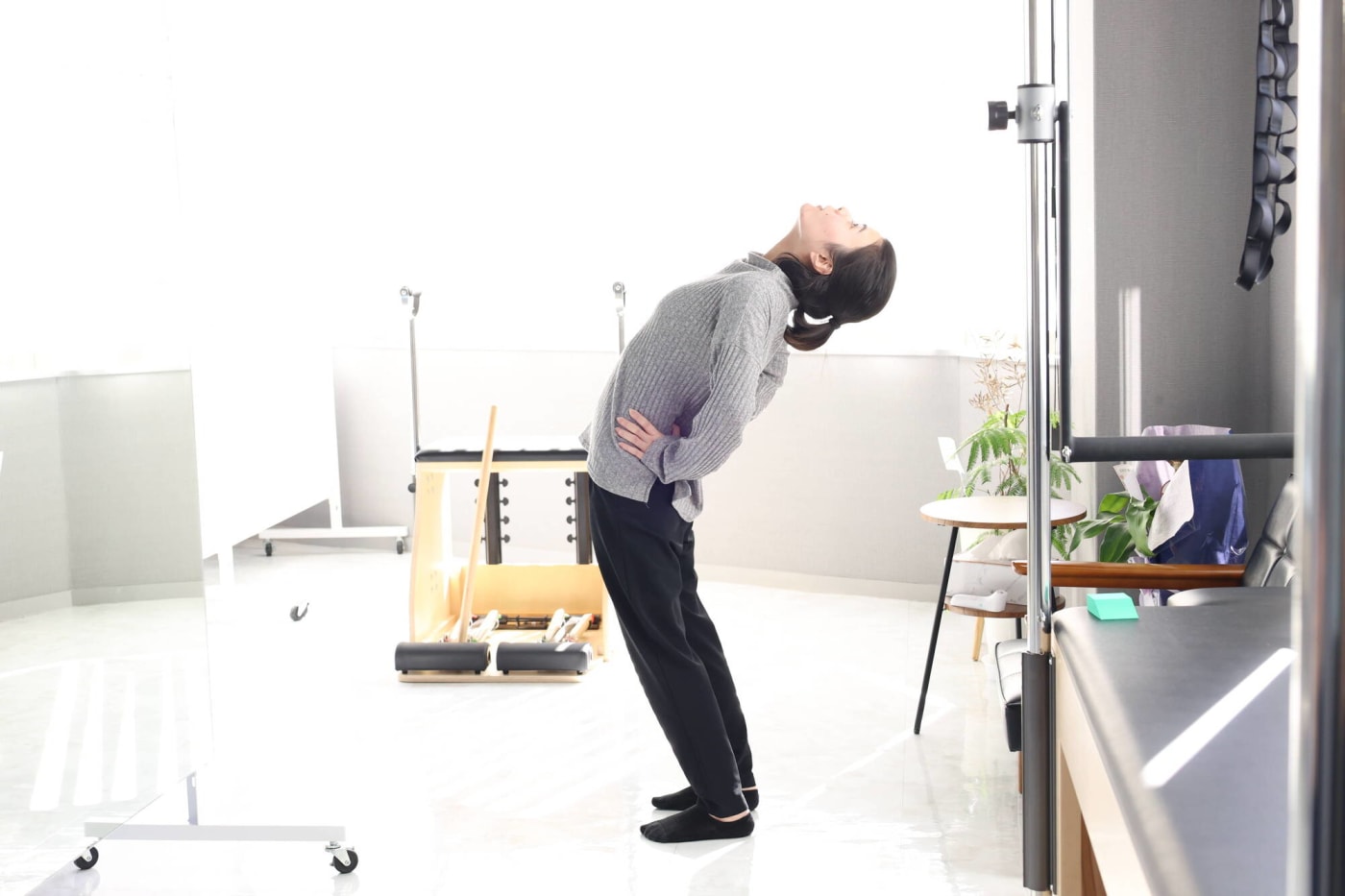 ピラティススタジオDEP埼玉店でのレッスン後にチェック